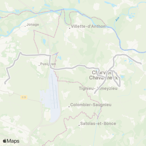 ARA Cars Région Isère - Scolaire Pont de Cheruy-Tignieu-Genas map