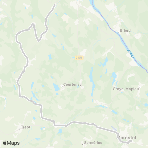 ARA Cars Région Isère - Scolaire Charette-Optevoz-Soleymieu-Morestel map