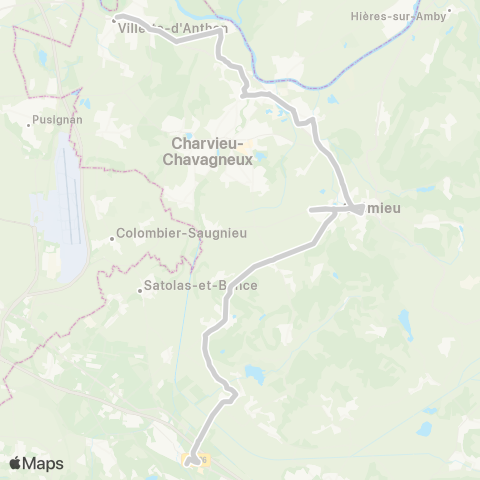 ARA Cars Région Isère - Scolaire St Romain-Charvieu-la Verpilliere map
