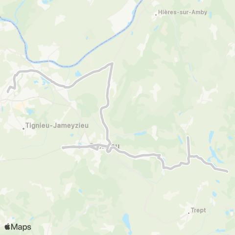 ARA Cars Région Isère - Scolaire Soleymieu-Siccieu-Dizimieu-Pt de Cheruy map