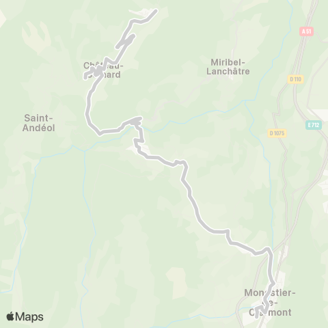 ARA Cars Région Isère - Scolaire Château Bernard-Monestier de Clermont map
