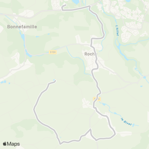 ARA Cars Région Isère - Scolaire St Alban de Roche-Roche-Villefontaine map