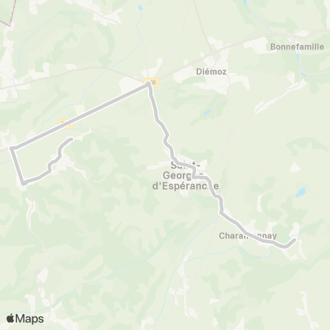 ARA Cars Région Isère - Scolaire Charantonnay-St Georges d'Esperanche map