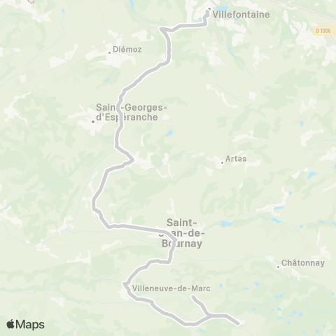 ARA Cars Région Isère - Scolaire Lieudieu-St J. de Bournay-Villefontaine map