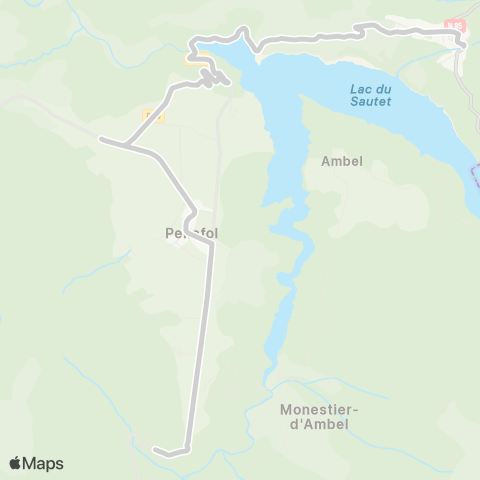 ARA Cars Région Isère - Scolaire Pellafol-le Sautet-Corps map