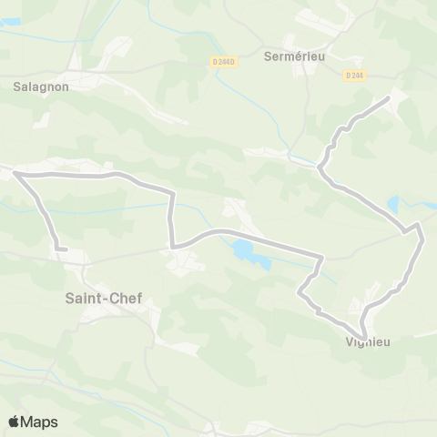 ARA Cars Région Isère - Scolaire Vignieu-Montcarra-Salagnon-St Chef map