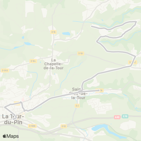 ARA Cars Région Isère - Scolaire Faverges-la Tour du Pin map