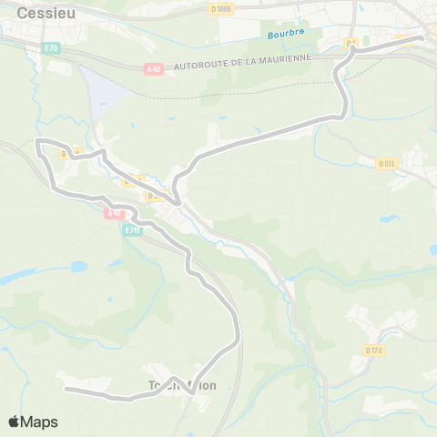 ARA Cars Région Isère - Scolaire Belmont-St Victor-la Tour du Pin map