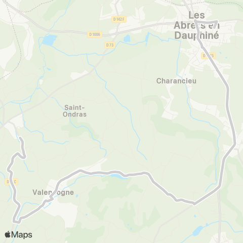 ARA Cars Région Isère - Scolaire Valencogne-la Batie Divisin-les Abrets map