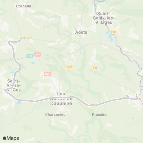 ARA Cars Région Isère - Scolaire La Batie-Pont de Beauvoisin map