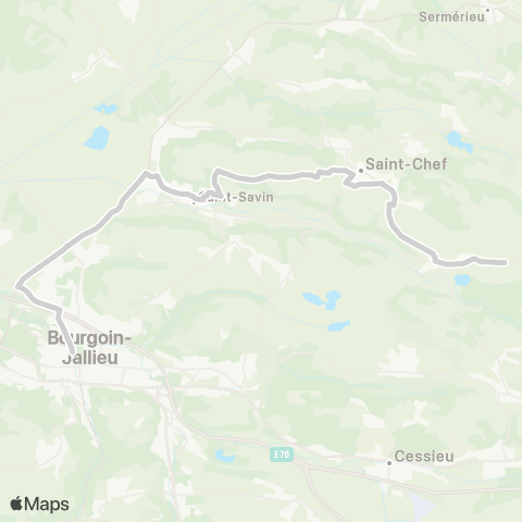 ARA Cars Région Isère - Scolaire St Chef-St Savin-Bourgoin Jallieu map