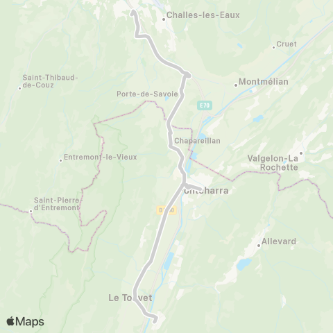 ARA Cars Région Isère - Scolaire Goncelin-Pontcharra-la Ravoire map