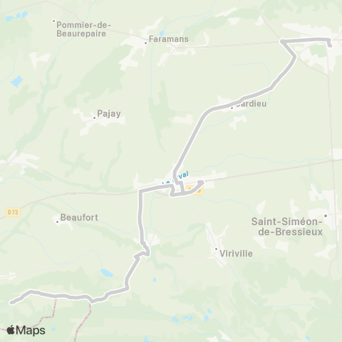 ARA Cars Région Isère - Scolaire Lentiol-Marcilloles-la Cote St André map