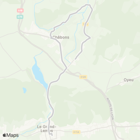 ARA Cars Région Isère - Scolaire Chabons-le Grand Lemps map