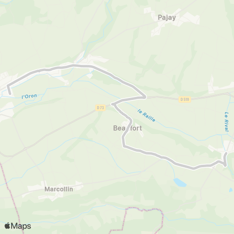 ARA Cars Région Isère - Scolaire Lentiol-Thodure-Beaufort-Beaurepaire map