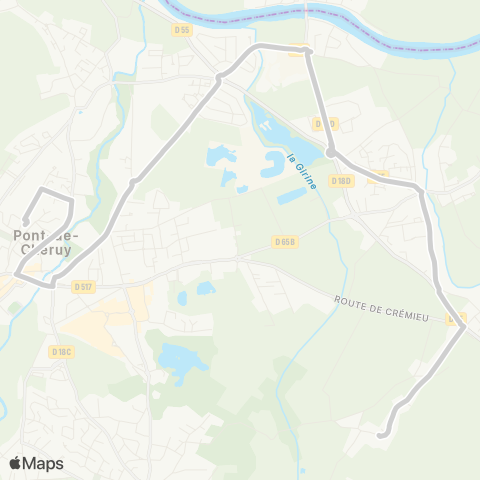 ARA Cars Région Isère - Scolaire Saint Romain de Jalionas-Pont de Cheruy map