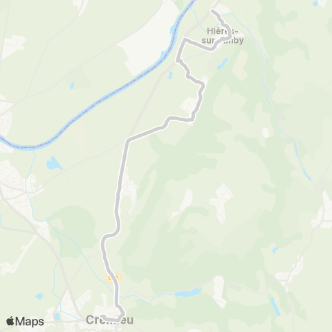 ARA Cars Région Isère - Scolaire Hieres sur Amby-Vernas-Cremieu map