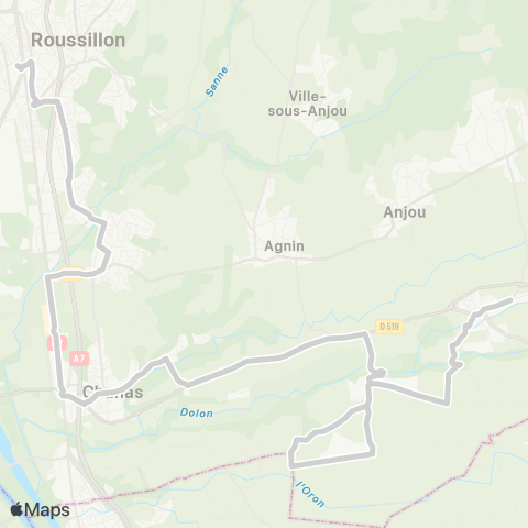 ARA Cars Région Isère - Scolaire Sonnay-Agnin-Salaise-Roussillon map