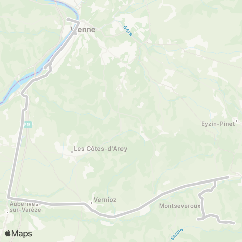 ARA Cars Région Isère - Scolaire Cour et Buis-Vernioz-Vienne map
