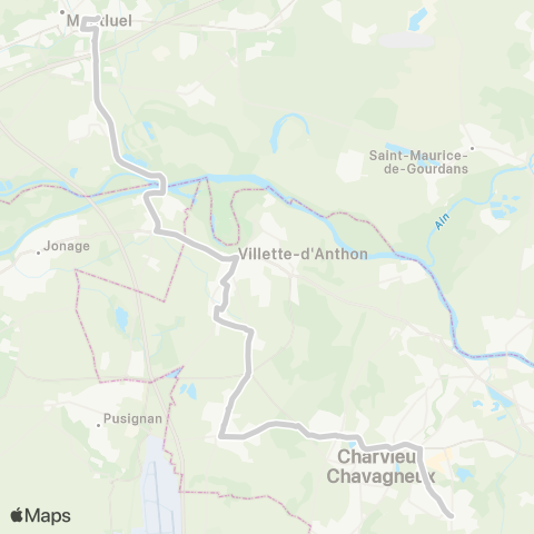 ARA Cars Région Isère - Scolaire St Romain-Pt Cheruy-Dagneux map