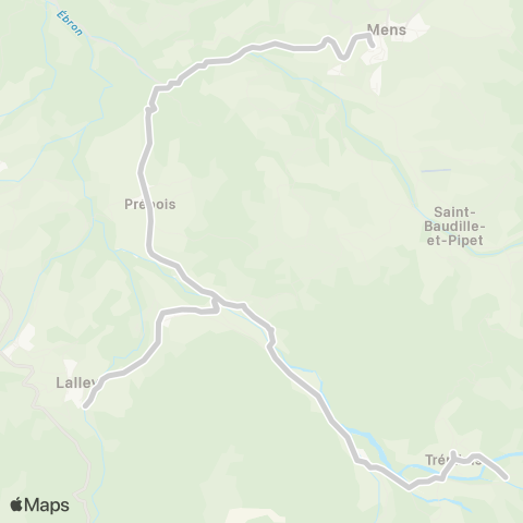 ARA Cars Région Isère - Scolaire Treminis-Mens map