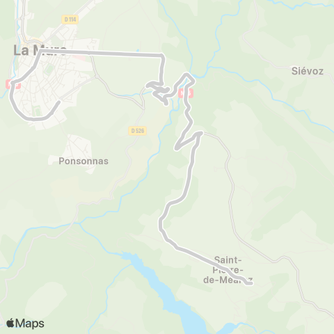 ARA Cars Région Isère - Scolaire St Pierre de Mearotz-la Mure map