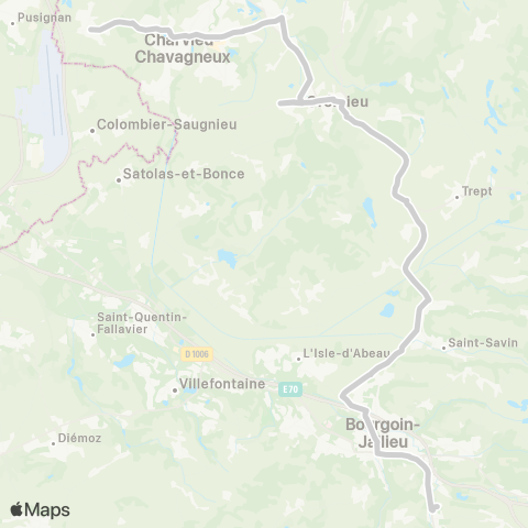 ARA Cars Région Isère - Scolaire St Romain de Jalionas-Nivolas Vermelle map