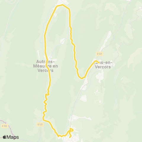 ARA Cars Région Isère Villard de Lans-Meaudre-Autrans-Lans map