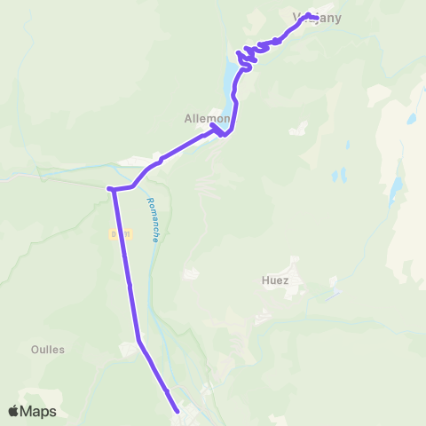 ARA Cars Région Isère (TAD T71) Brg d'Oisans-Allemont-Vaujany map