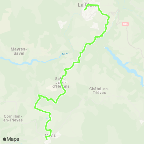 ARA Cars Région Isère Mens-la Mure map