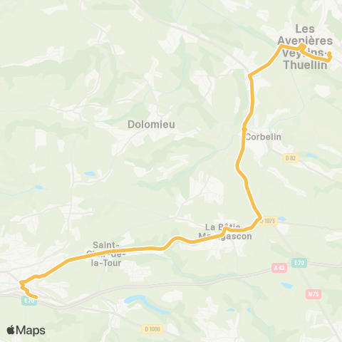 ARA Cars Région Isère Les Avenières-la Tour du Pin map