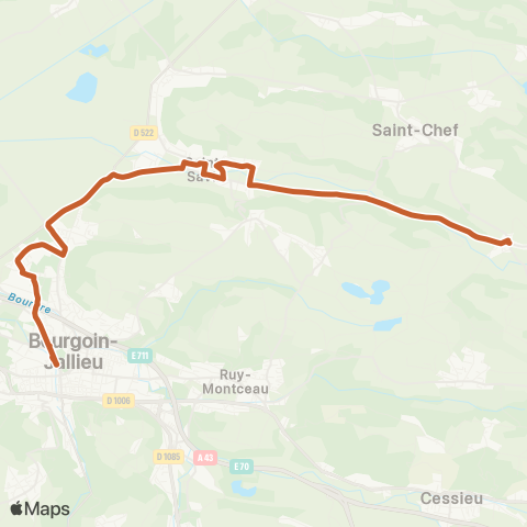 ARA Cars Région Isère Dolomieu-Montcarra-Bourgoin Jallieu map
