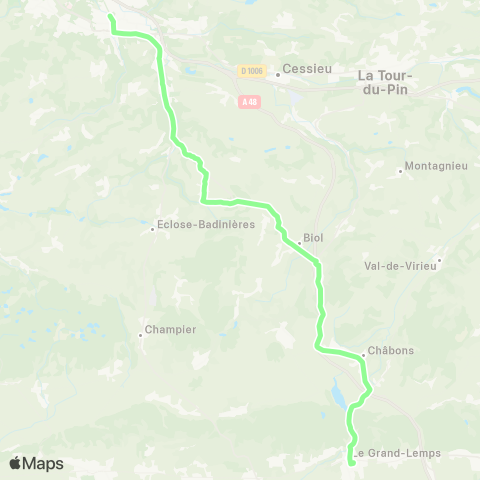 ARA Cars Région Isère Le Grand Lemps-Montrevel-Bourgoin map
