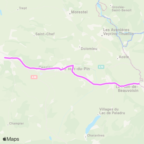 ARA Cars Région Isère Pont de Beauvoisin-St Laurent de Mure map