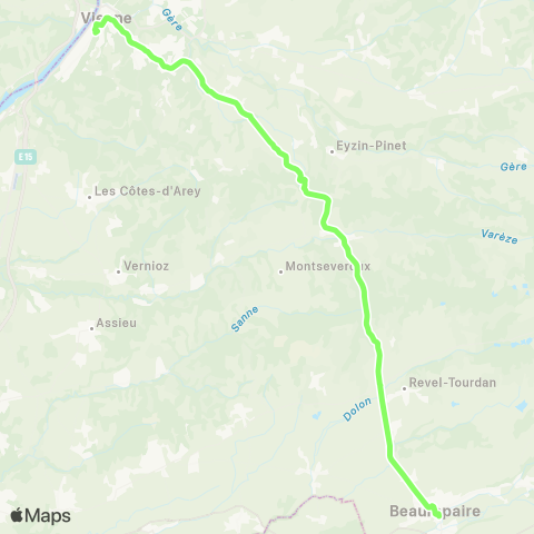 ARA Cars Région Isère Beaurepaire-Vienne map