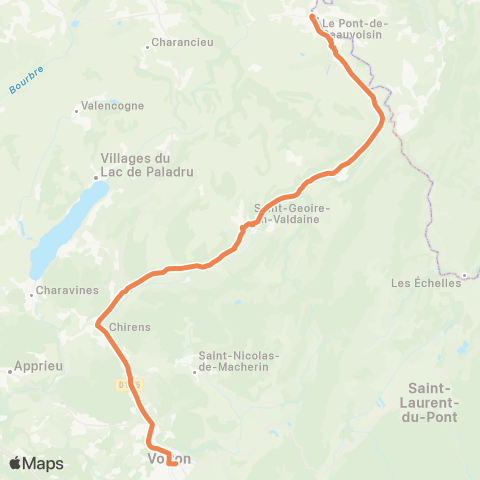 ARA Cars Région Isère Pont de Beauvoisin-Voiron map