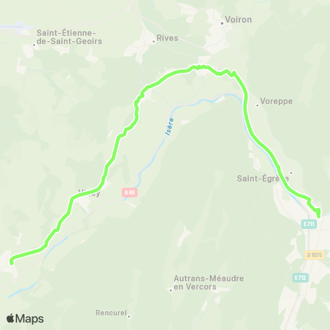 ARA Cars Région Isère St Marcellin-Moirans-Grenoble map