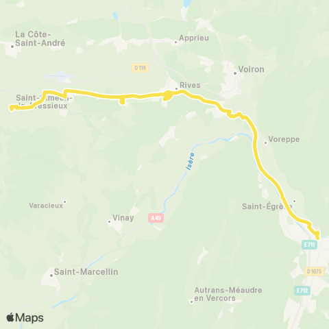 ARA Cars Région Isère Beaurepaire-Moirans-Grenoble map