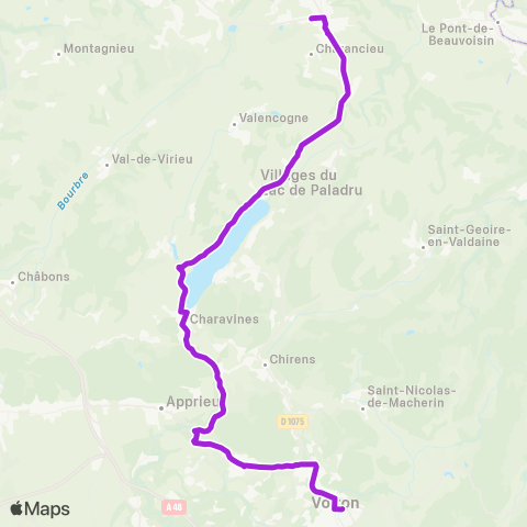 ARA Cars Région Isère Les Abrets-Voiron map
