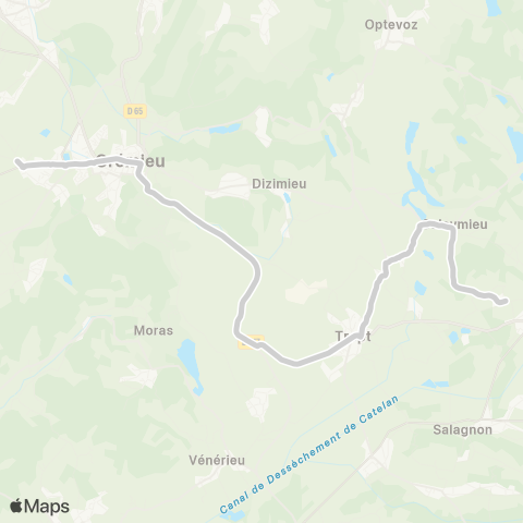 ARA Cars Région Isère - Scolaire Soleymieu-Trept-Villemoirieu map