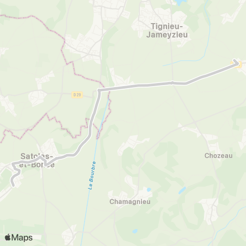 ARA Cars Région Isère - Scolaire Satolas et Bonce-Villemoirieu map