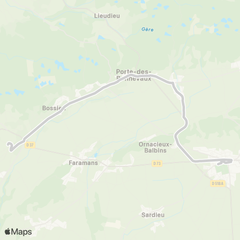 ARA Cars Région Isère - Scolaire Bossieu-Porte des Bonn.-la Cote St A. map