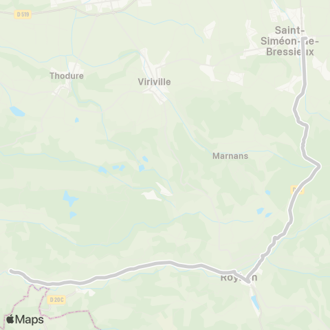 ARA Cars Région Isère - Scolaire St Clair sur Galaure-St Siméon de Bress. map