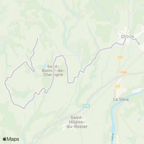 ARA Cars Région Isère - Scolaire St Bonnet-Chatte-St Marcellin map