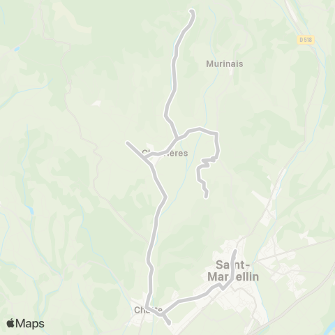 ARA Cars Région Isère - Scolaire Chevrieres-Chatte-St Marcellin map