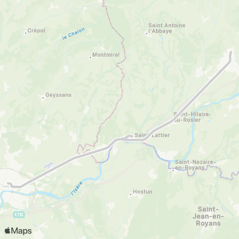 ARA Cars Région Isère - Scolaire Romans-Chatte-St Marcellin map