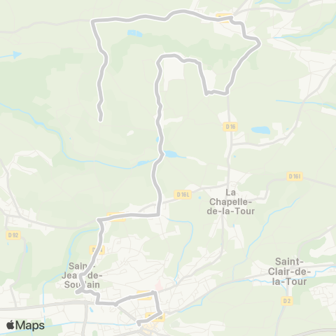 ARA Cars Région Isère - Scolaire Dolomieu-St Jean de Soudain-la Tour du Pin map