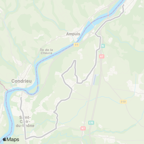 ARA Cars Région Isère - Scolaire St Clair-St Prim-Chonas-Vienne map