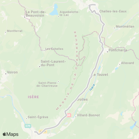 ARA Cars Région Isère - Scolaire Grenoble-la Ravoire (Internes) map