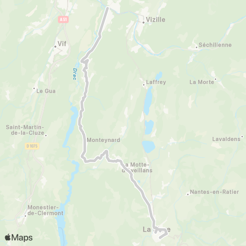 ARA Cars Région Isère - Scolaire St Georges de Commiers-Monteynard-la Mure map